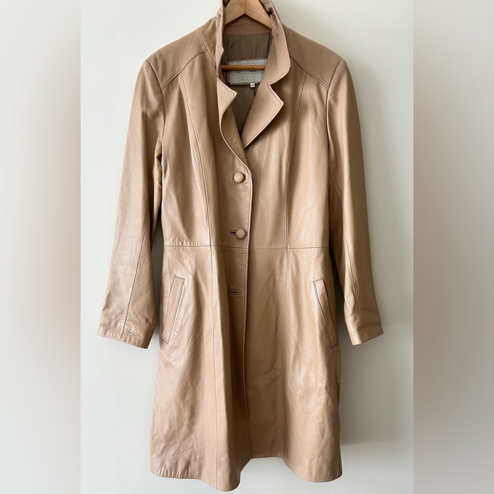 Vintage Madrid Tan Leather Coat